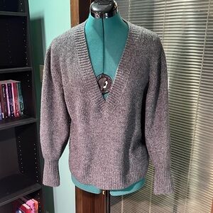 Gray deep v sweater size medium